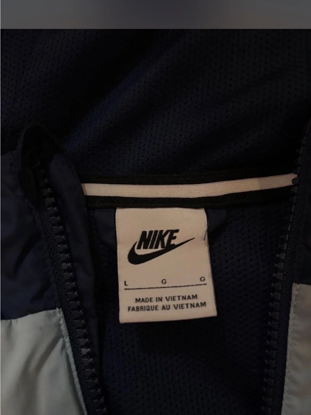 Nike Colorblock Hooded Jacket — Navy, Light Blue & Cream
